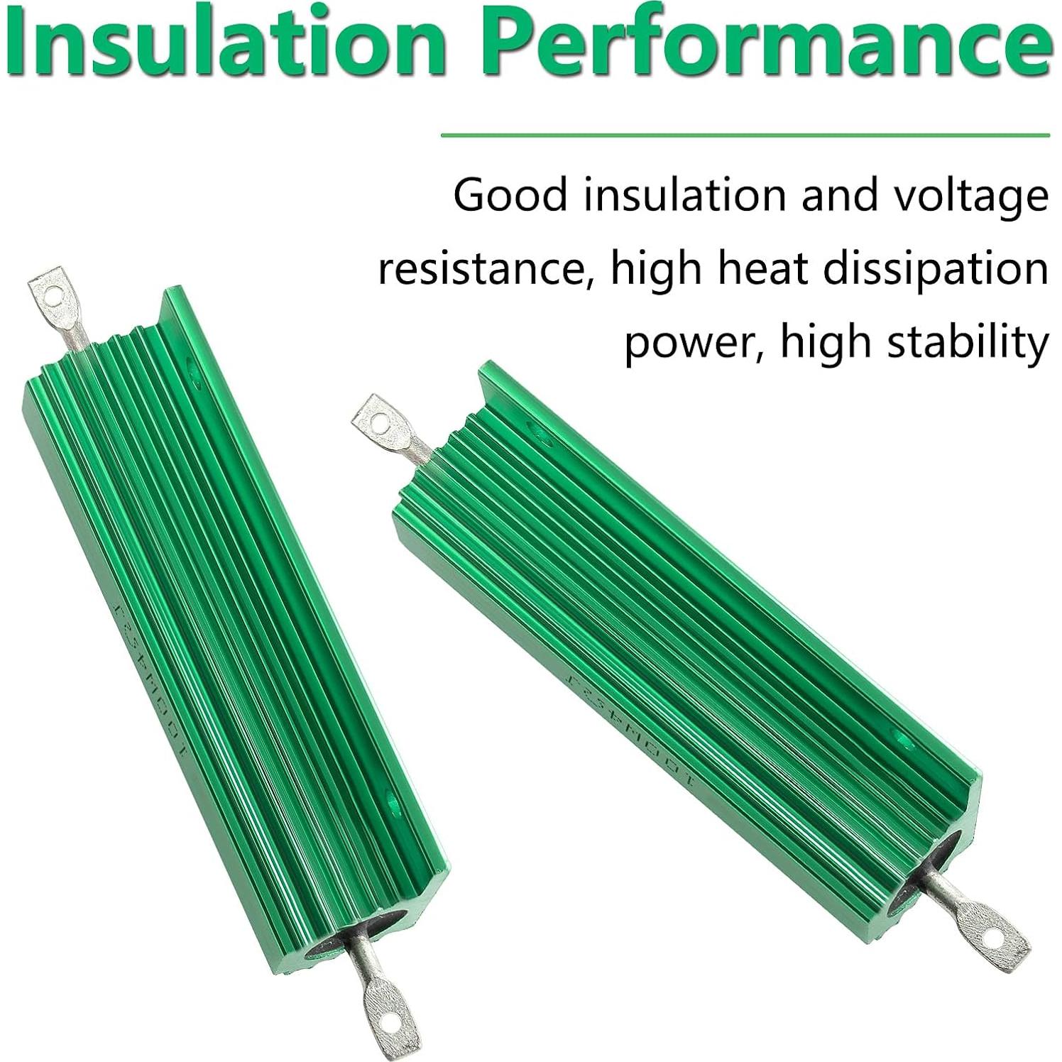 2 Resistencias de Alambre Enrollado 100W 4 Ohm Aluminio Bonsicoky