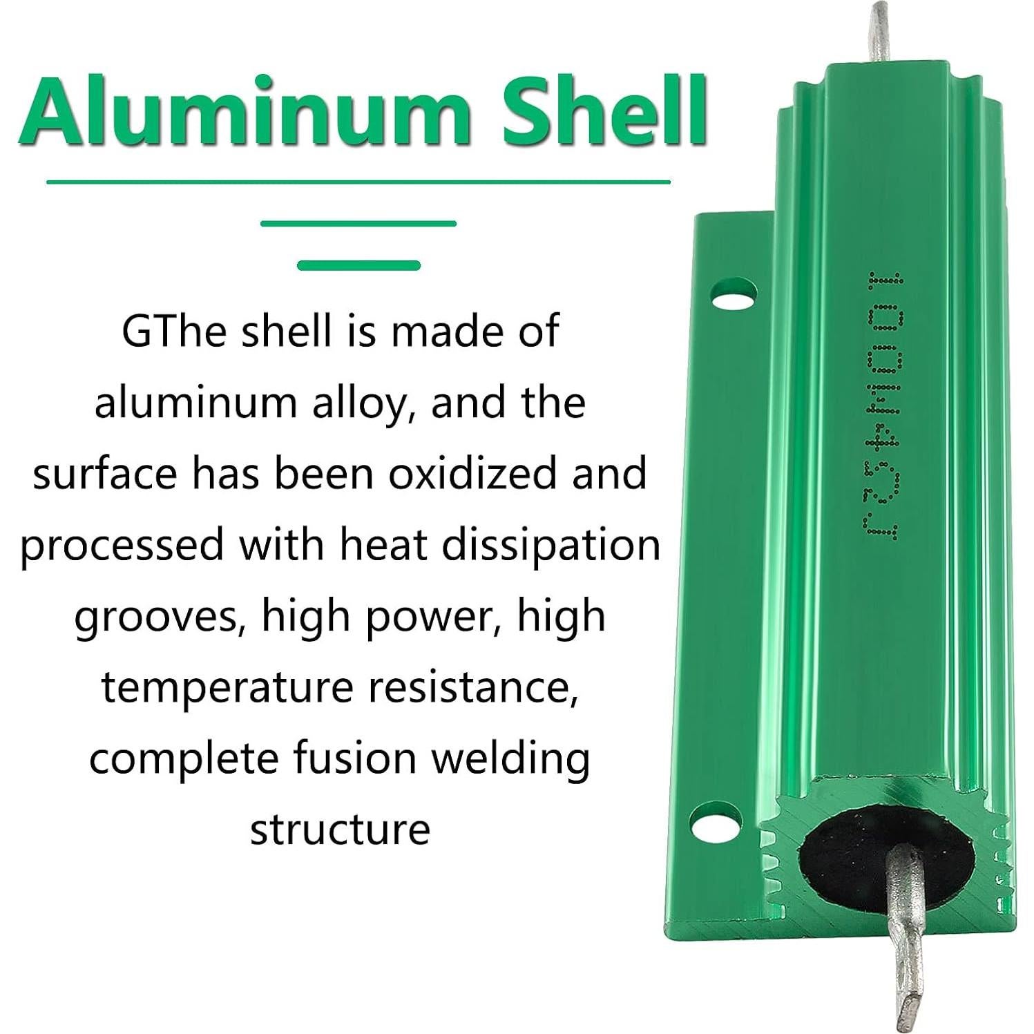 2 Resistencias de Alambre Enrollado 100W 4 Ohm Aluminio Bonsicoky