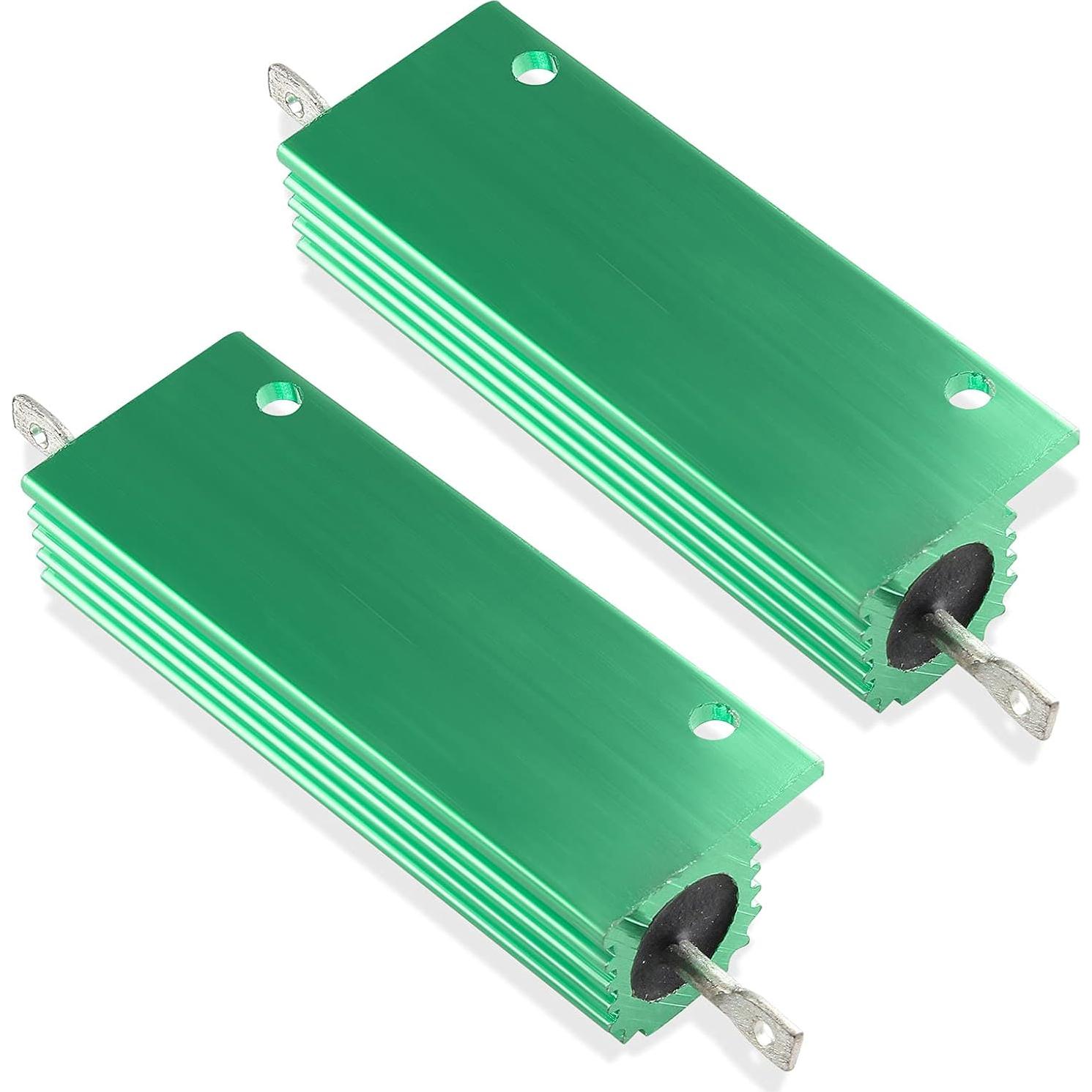 2 Resistencias de Alambre Enrollado 100W 4 Ohm Aluminio Bonsicoky