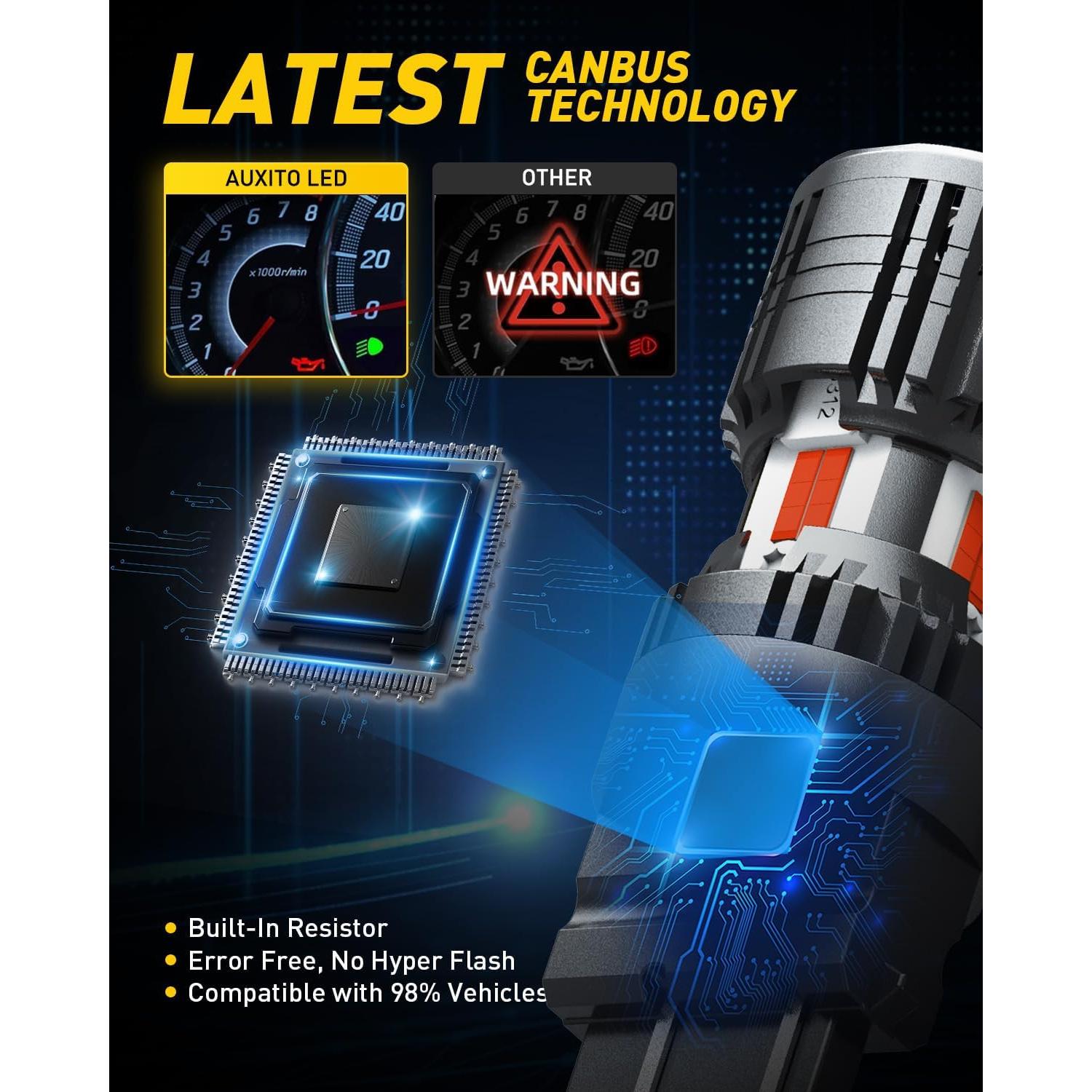 Bombillas LED Rojas AUXITO 3157/4157 Sin Error Canbus - Paquete de 2