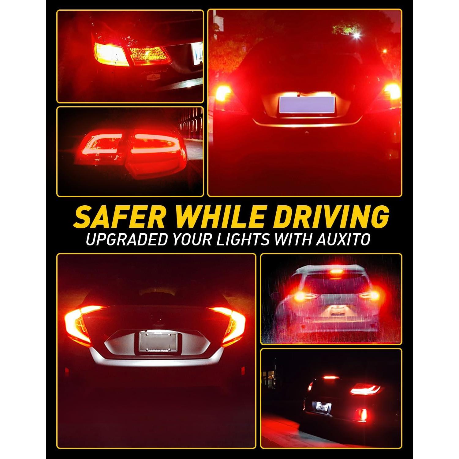 Bombillas LED Rojas AUXITO 3157/4157 Sin Error Canbus - Paquete de 2