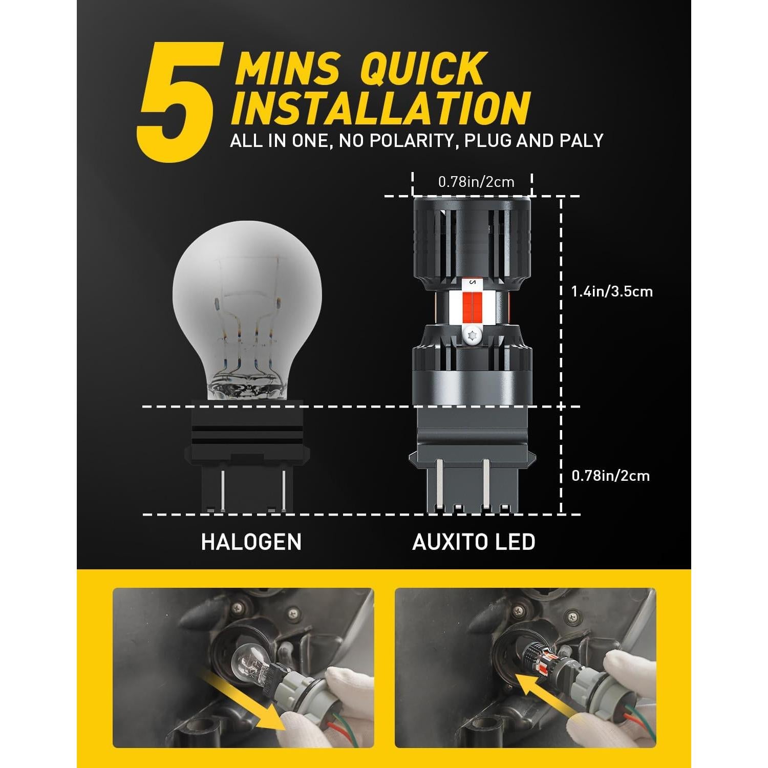 Bombillas LED Rojas AUXITO 3157/4157 Sin Error Canbus - Paquete de 2