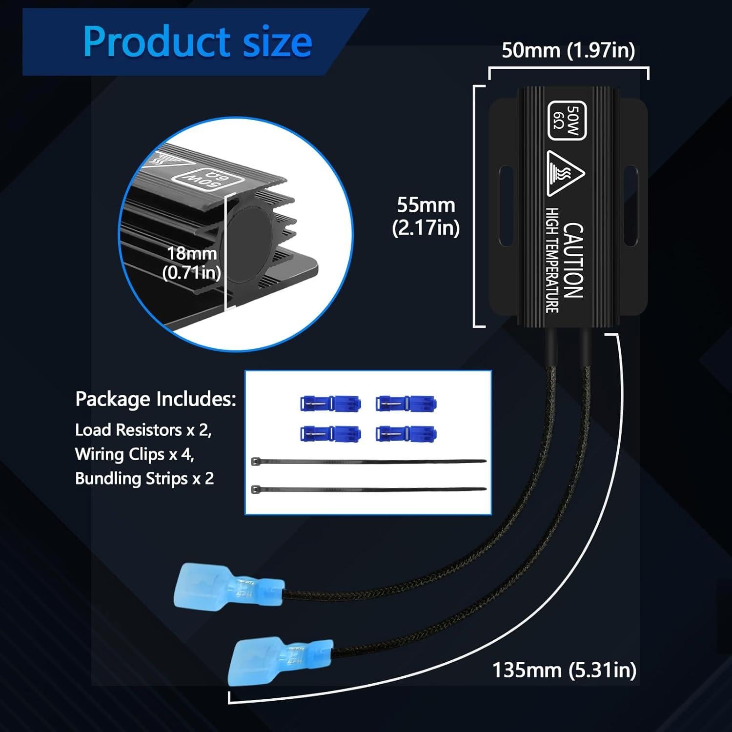 2 Resistores de Carga LED Fenikso 50W 6ohm para Automóvil