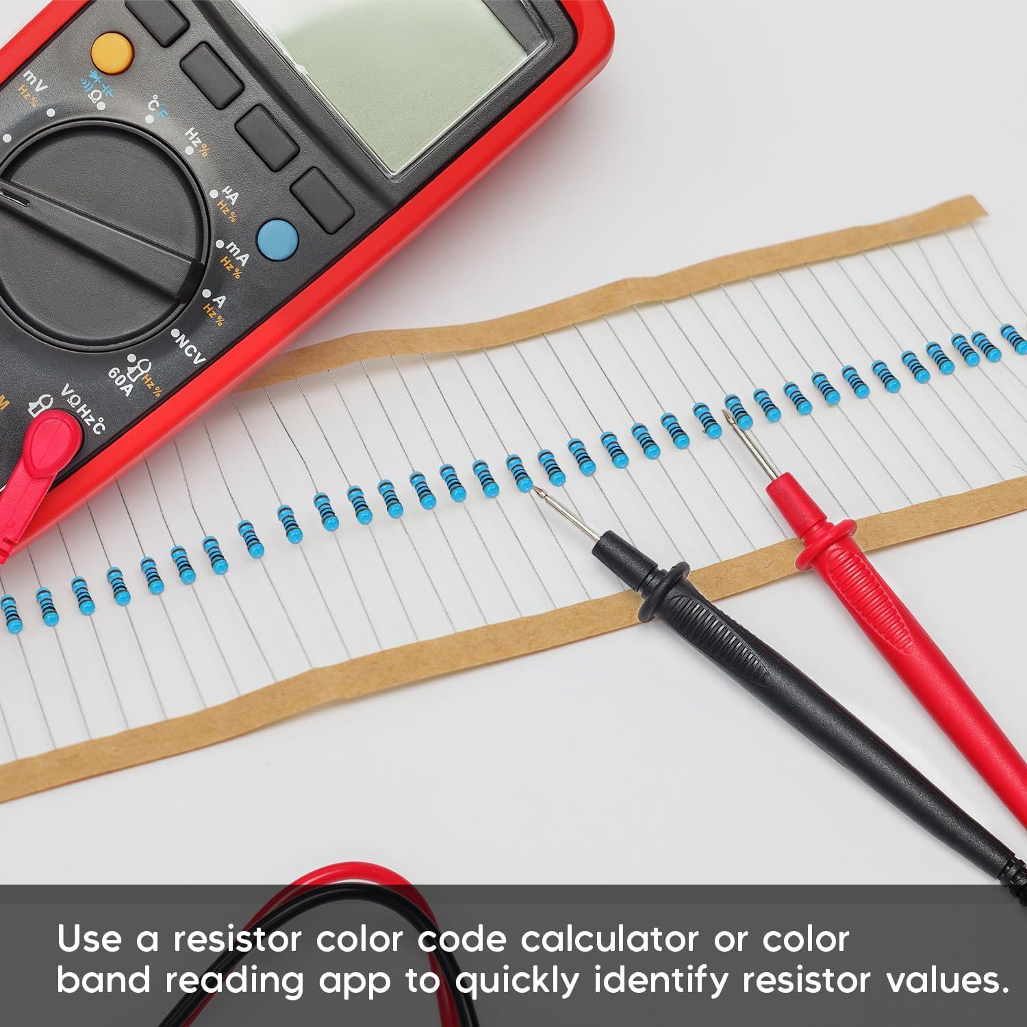 Kit de Resistores Ledvillage 525 Piezas 17 Valores 0-1M Ohm 1/4W