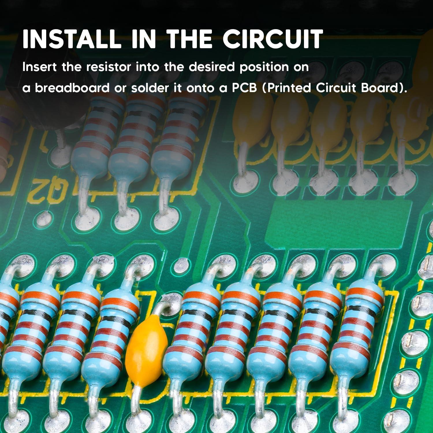 Kit de Resistores Ledvillage 525 Piezas 17 Valores 0-1M Ohm 1/4W