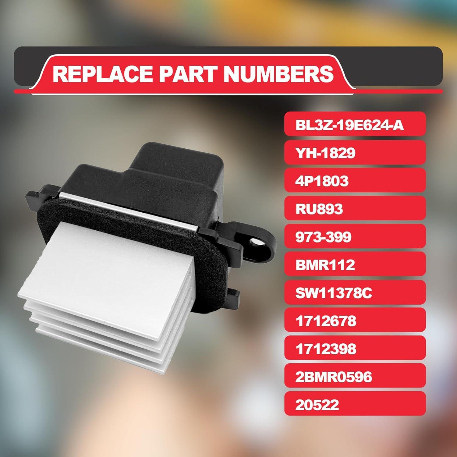 Resistor de Motor de Soplador HVAC RBOKO BL3Z-19E624-A Compatible Ford