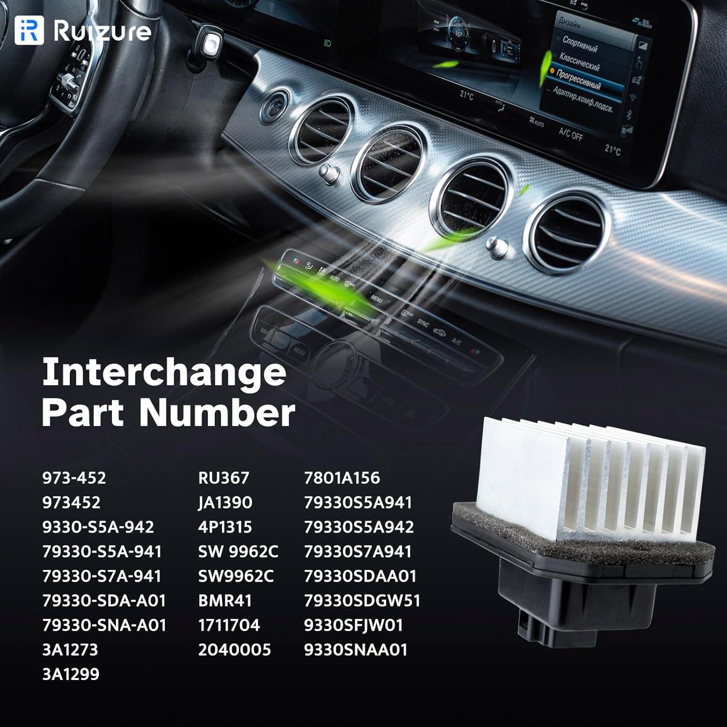 Resistor Motor Ventilador A/C Ruizure para Honda y Acura 2001-2015