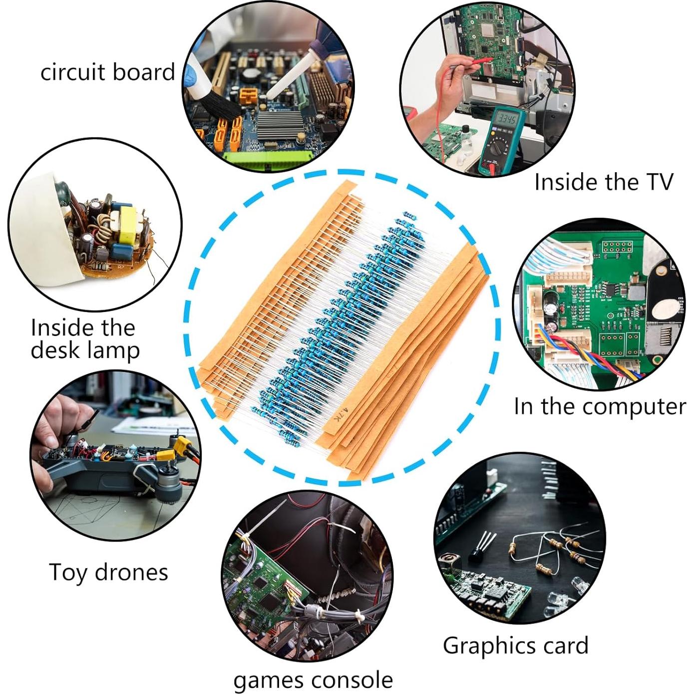 Kit de Resistencias WYEUTO 2500PCS 1 Ohm a 10M Ohm 1/4W