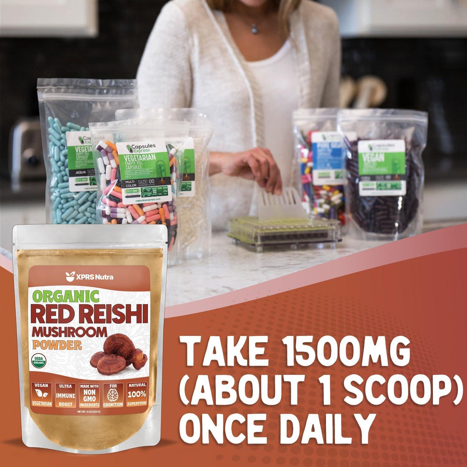 Polvo Orgánico de Hongo Reishi Rojo XPRS Nutra 113.4g