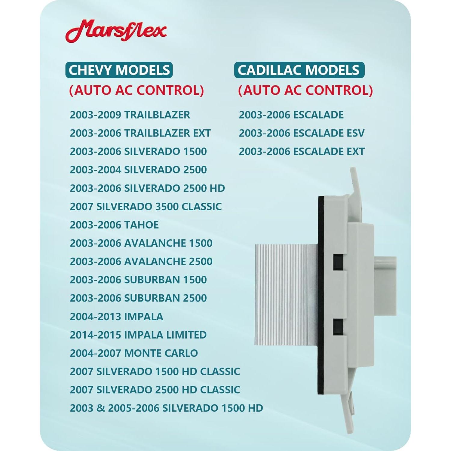 Resistor de Ventilador Marsflex APAC05074 para Chevy y GMC