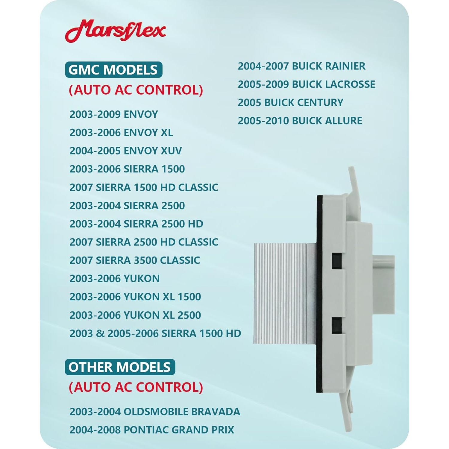 Resistor de Ventilador Marsflex APAC05074 para Chevy y GMC