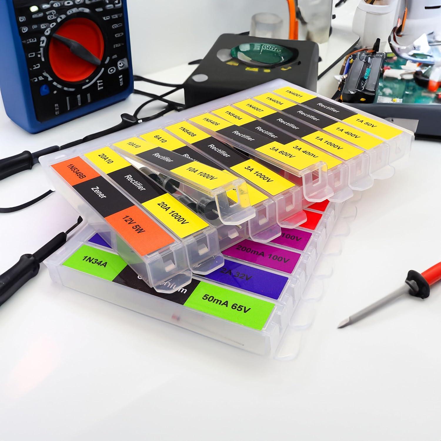 Kit de Diodos Surtidos EEEEE 200 Piezas 20 Tipos Rectificadores