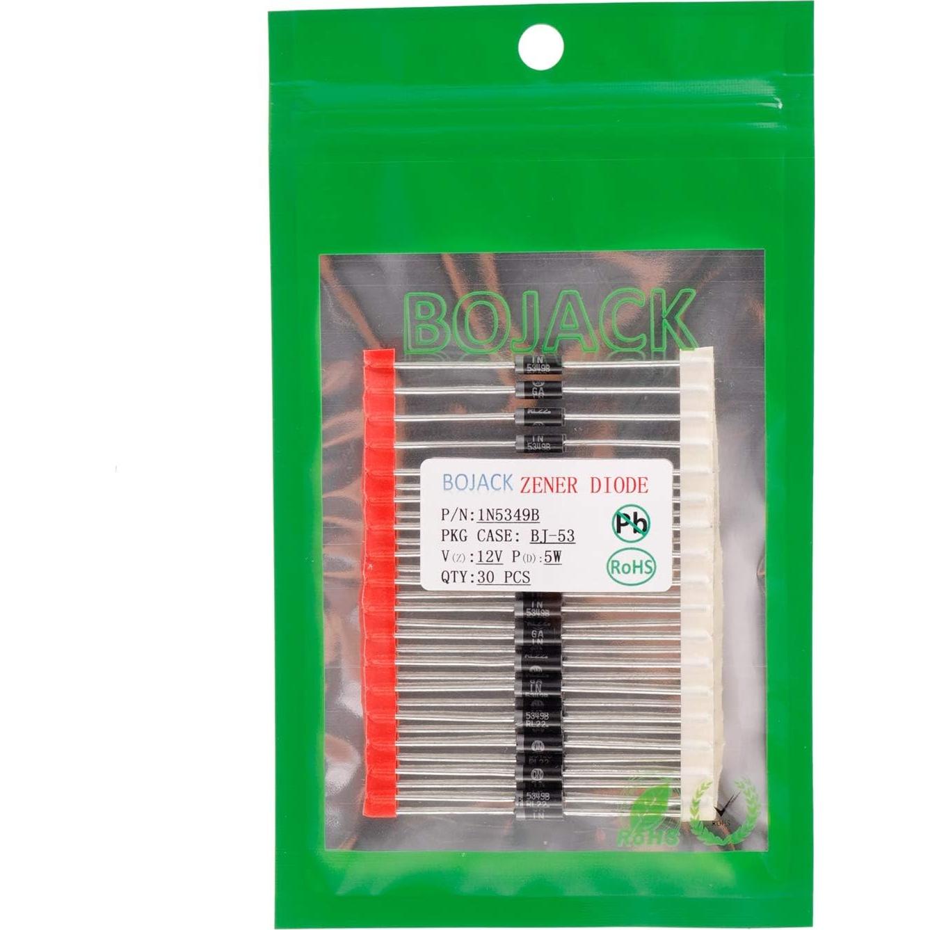 Diodos Zener BOJACK 1N5349B 5W 12V Axiales (Paquete de 30)