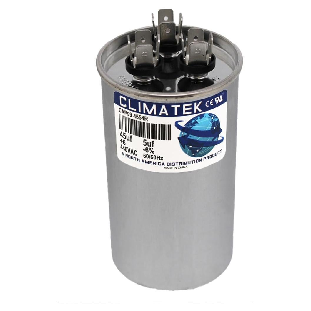 Condensador Redondo ClimaTek 45/5 uf 370/440V para Goodman Amana