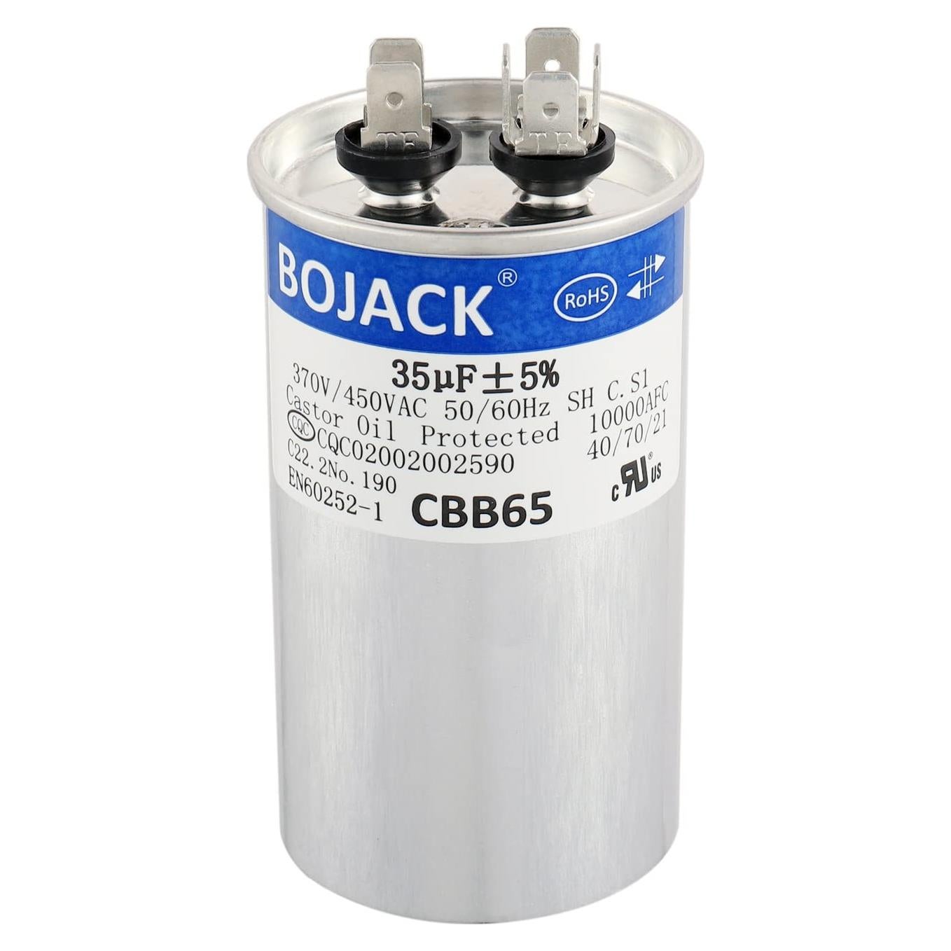 Capacitor BOJACK CBB65 35uF 450V CA para Motor de Ventilador