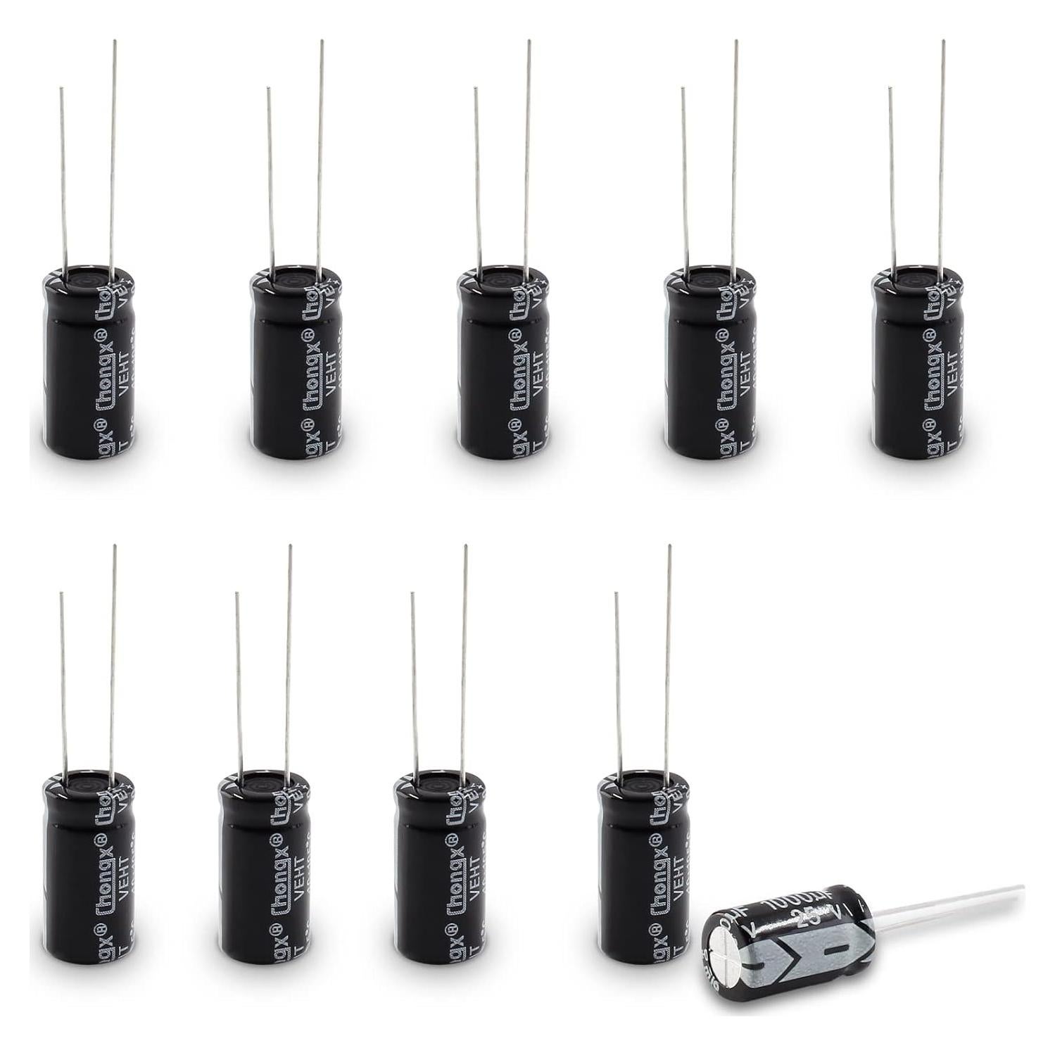 10 Capacitores Electrolíticos 25V 1000uF Cionyce 10x17mm