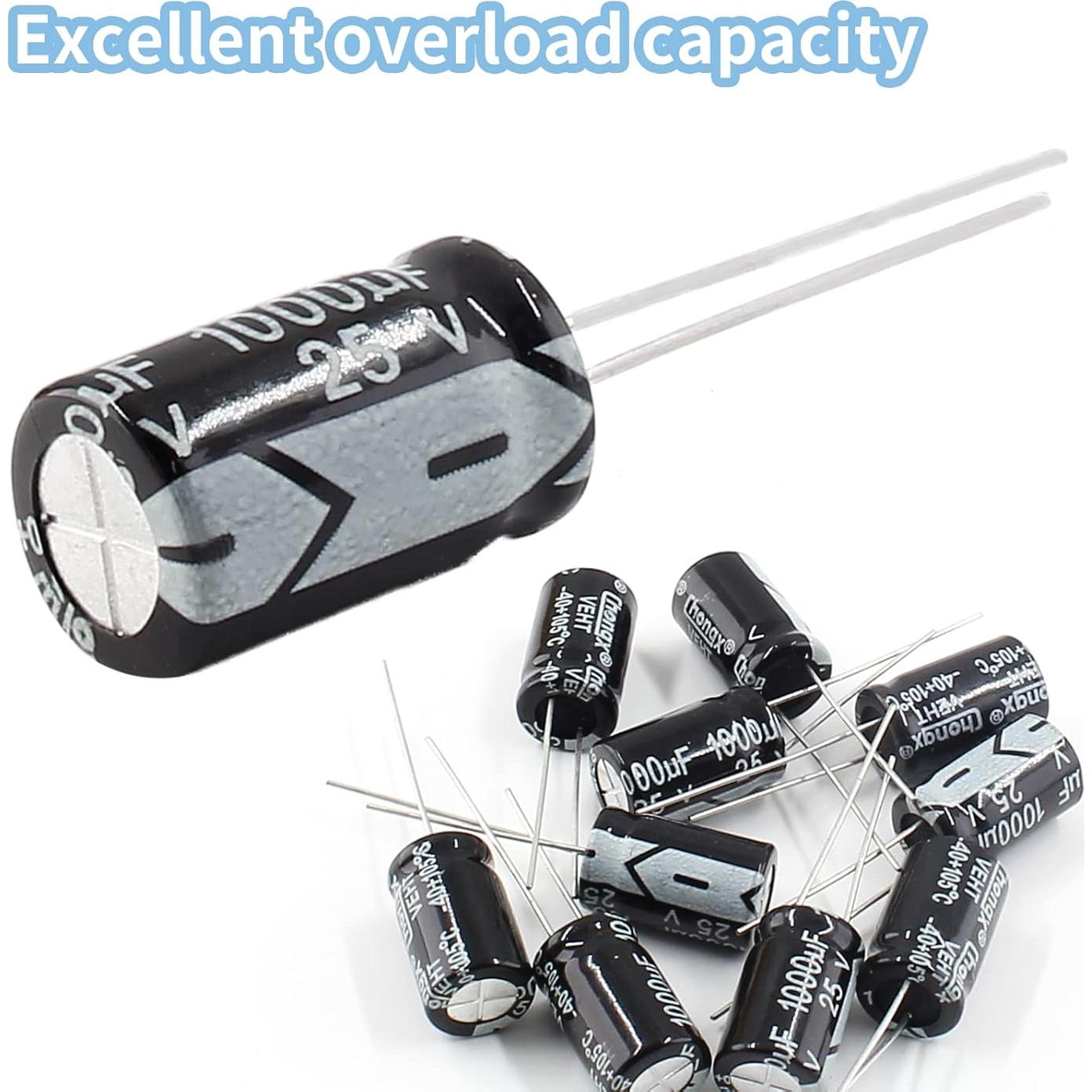 10 Capacitores Electrolíticos 25V 1000uF Cionyce 10x17mm