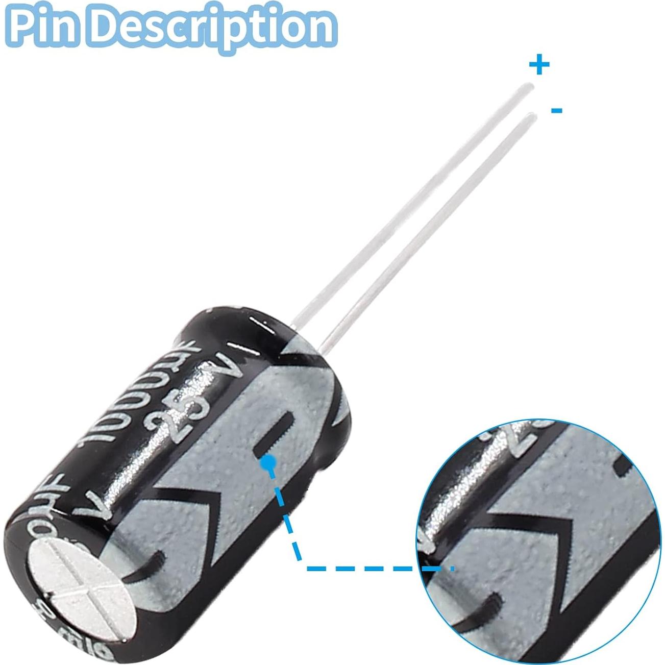 10 Capacitores Electrolíticos 25V 1000uF Cionyce 10x17mm