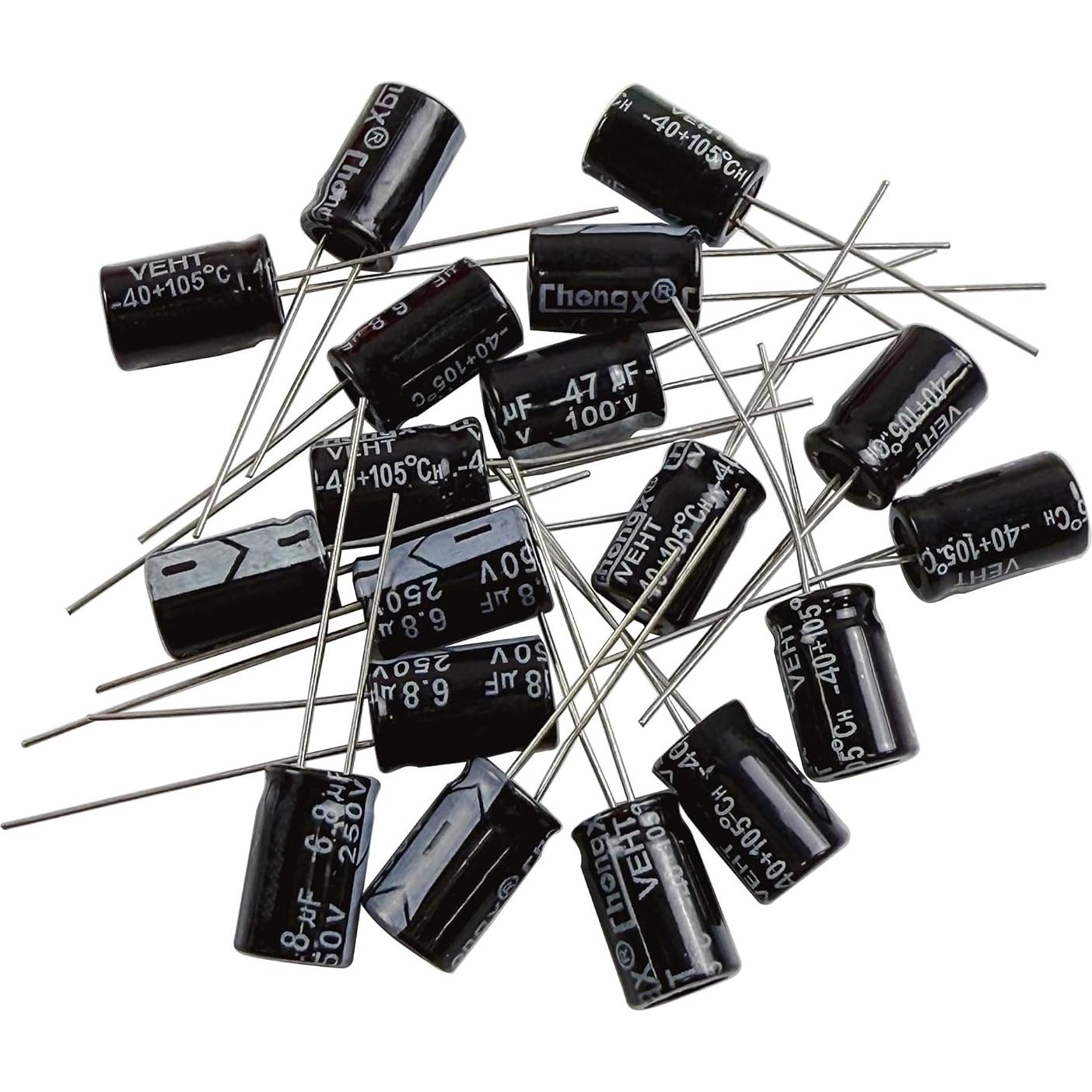 Kit de Capacitores Electrolíticos MOKMMKIT 330 Piezas 1uF-100uF