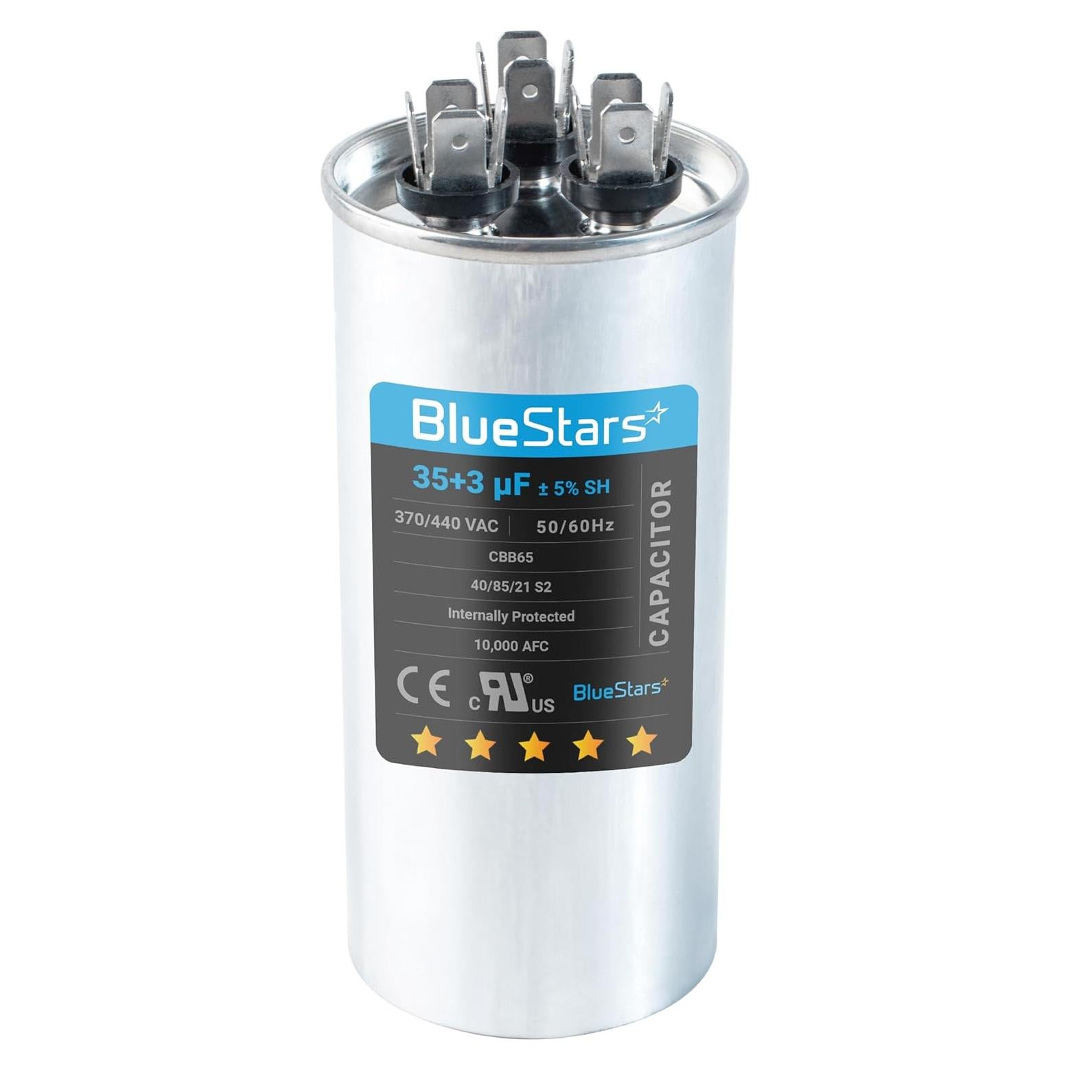Capacitor Redondo Doble Función BlueStars 35+3 MFD 370/440V