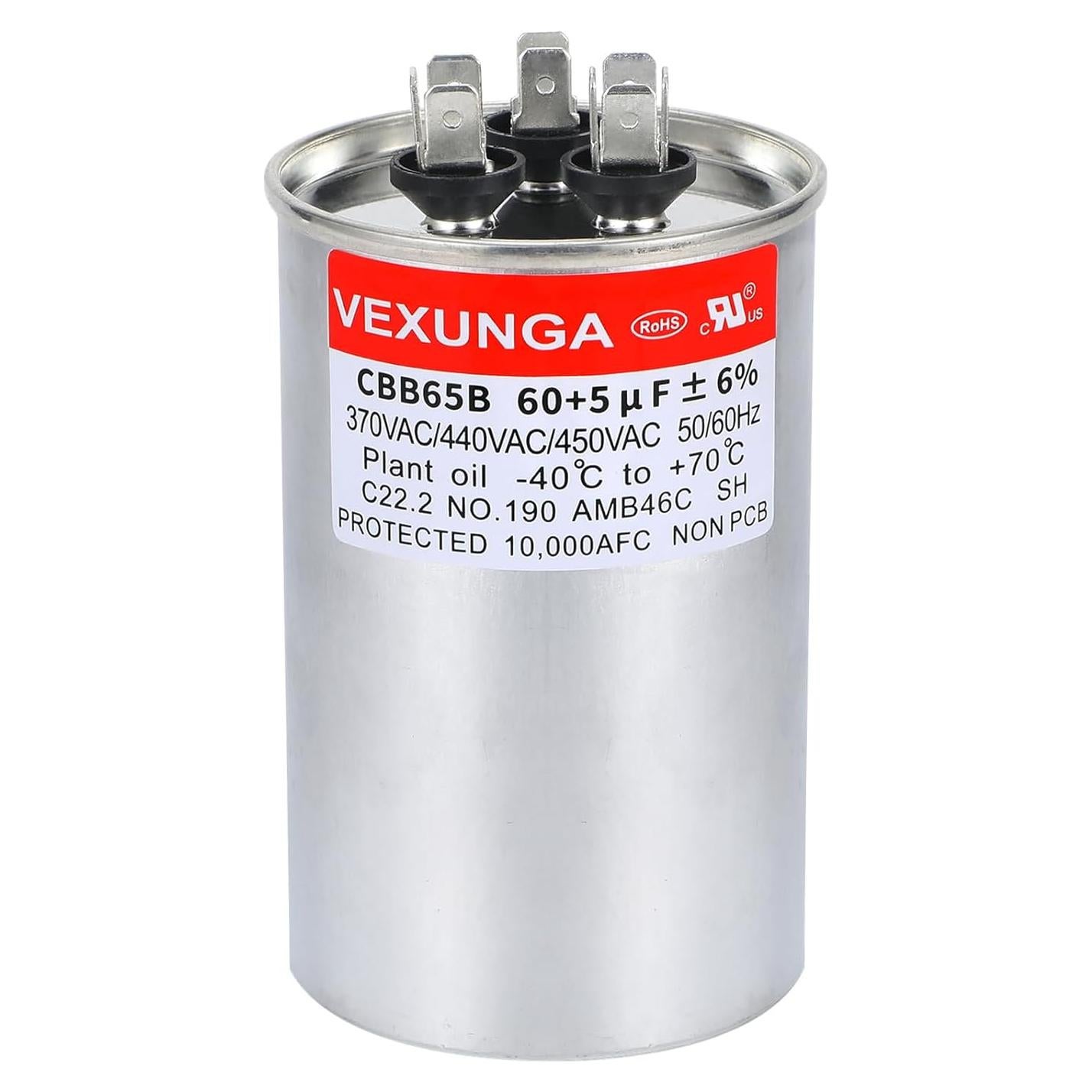 Capacitor de Arranque Doble VEXUNGA 60+5uF 370/440VAC