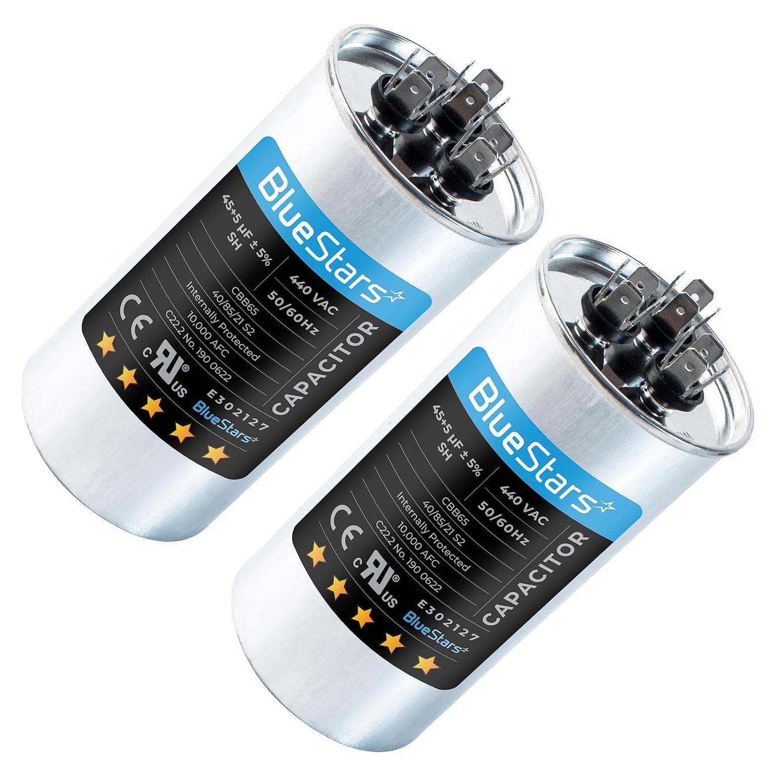 Capacitor Redondo Dual 45+5 uF BlueStars 370V 440V AC