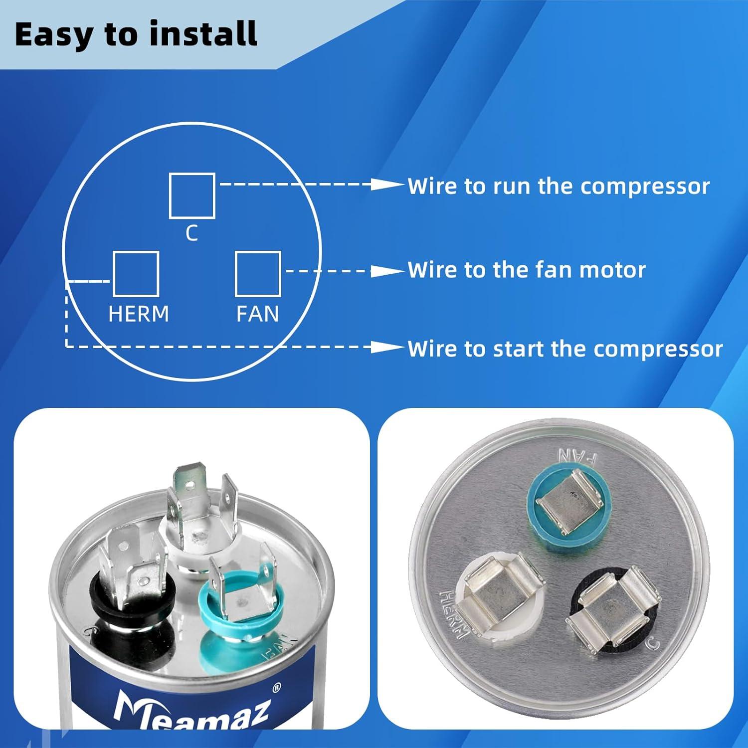 Capacitor Doble Arranque Meamaz 45+5uF 370/440V 50/60Hz