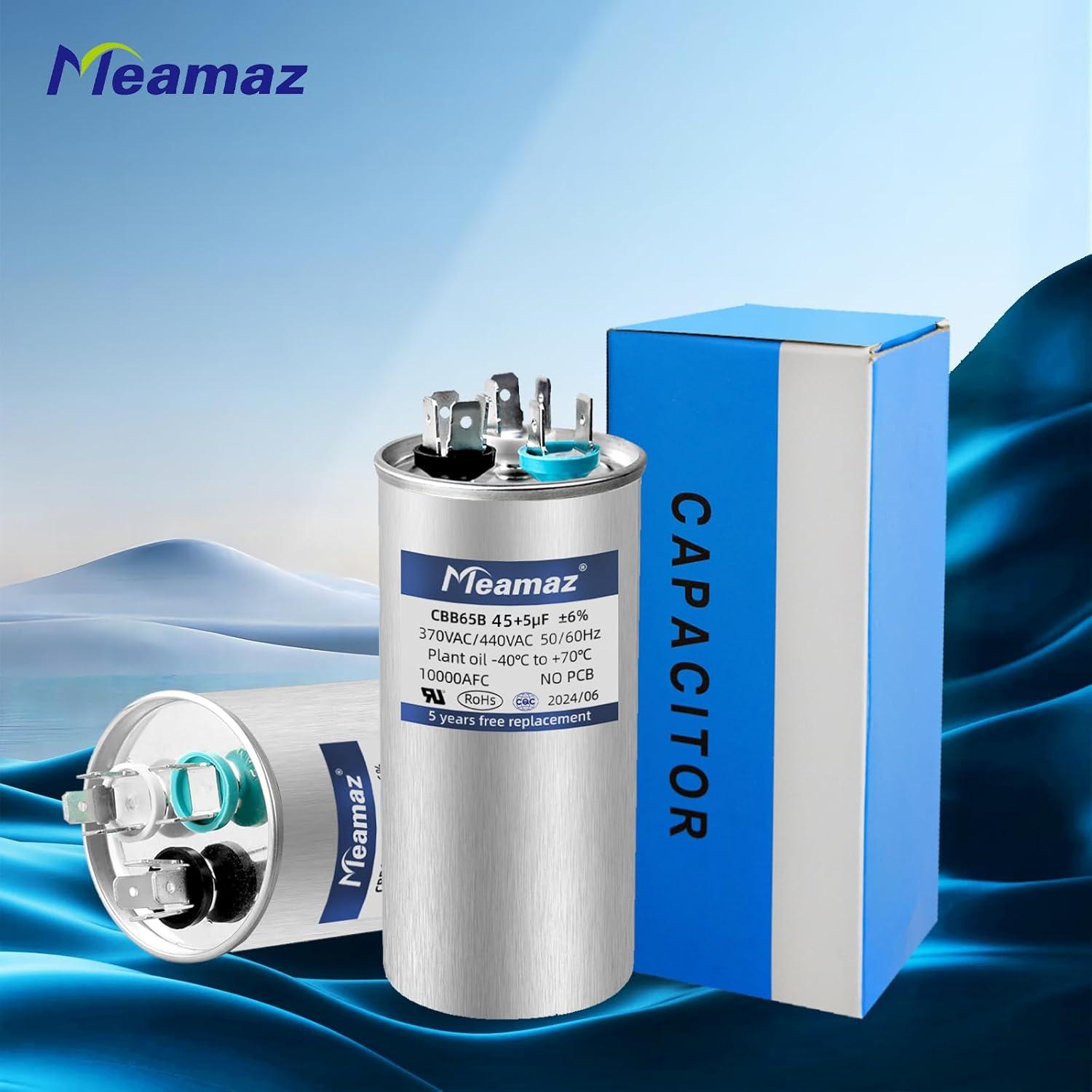 Capacitor Doble Arranque Meamaz 45+5uF 370/440V 50/60Hz