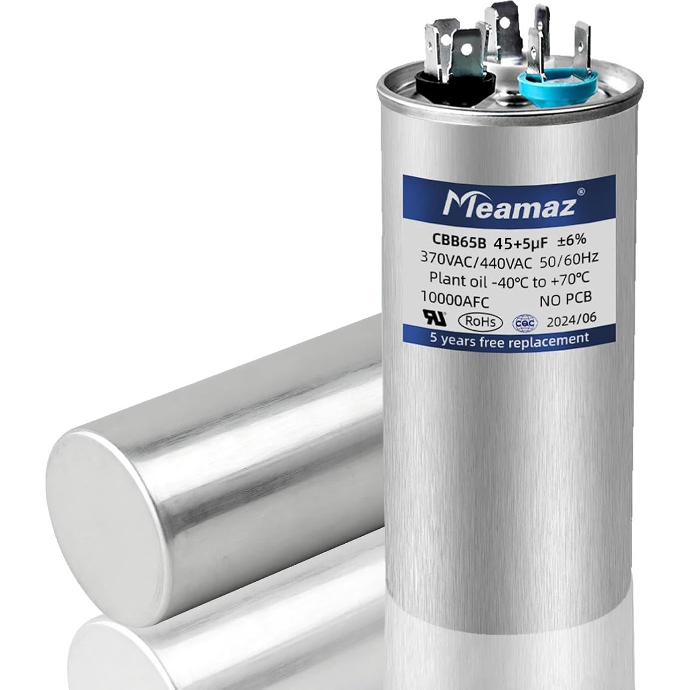 Capacitor Doble Arranque Meamaz 45+5uF 370/440V 50/60Hz