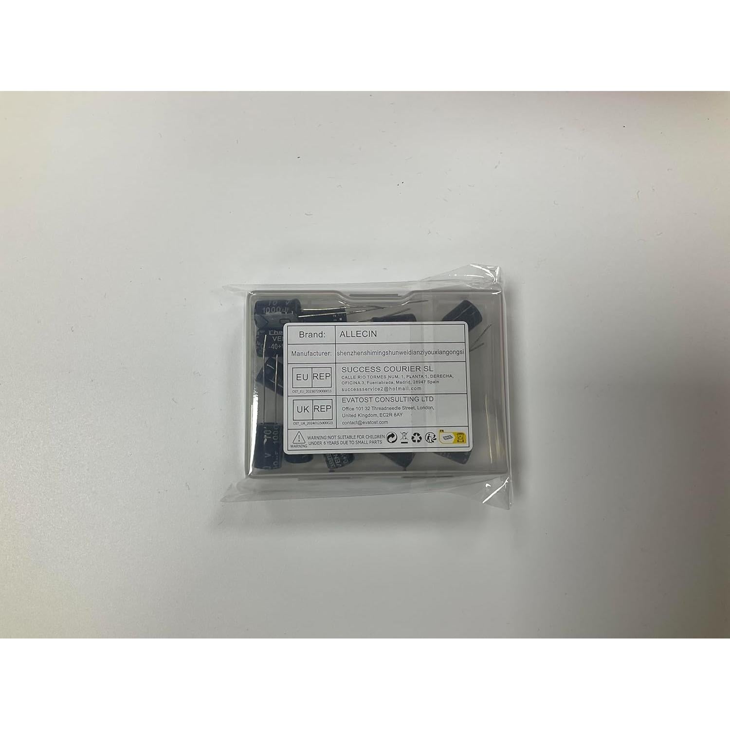 Capacitor Electrolítico ALLECIN 1000uF 10V 8x12mm - Paquete de 15