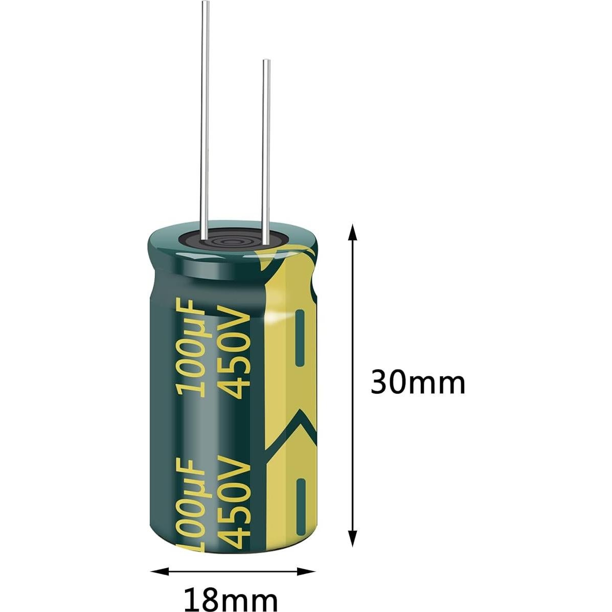 Kit de 5 Capacitores Electrolíticos Cermant 100uF 450V 18x30mm