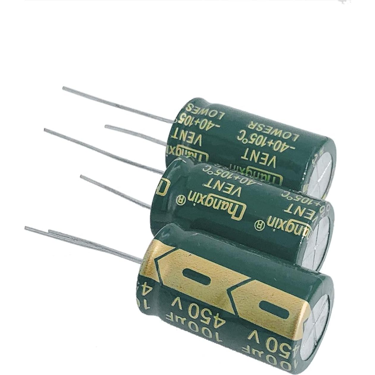 Kit de 5 Capacitores Electrolíticos Cermant 100uF 450V 18x30mm