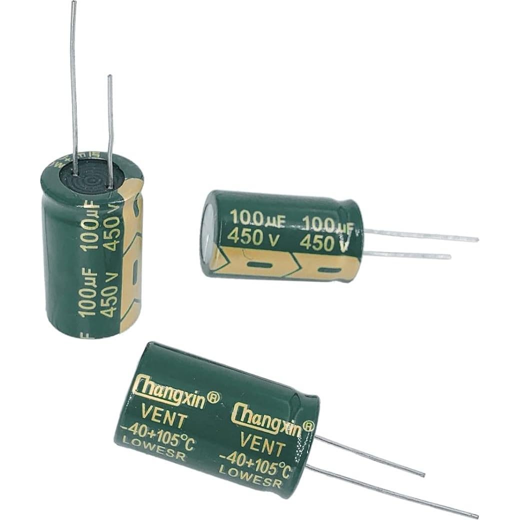 Kit de 5 Capacitores Electrolíticos Cermant 100uF 450V 18x30mm