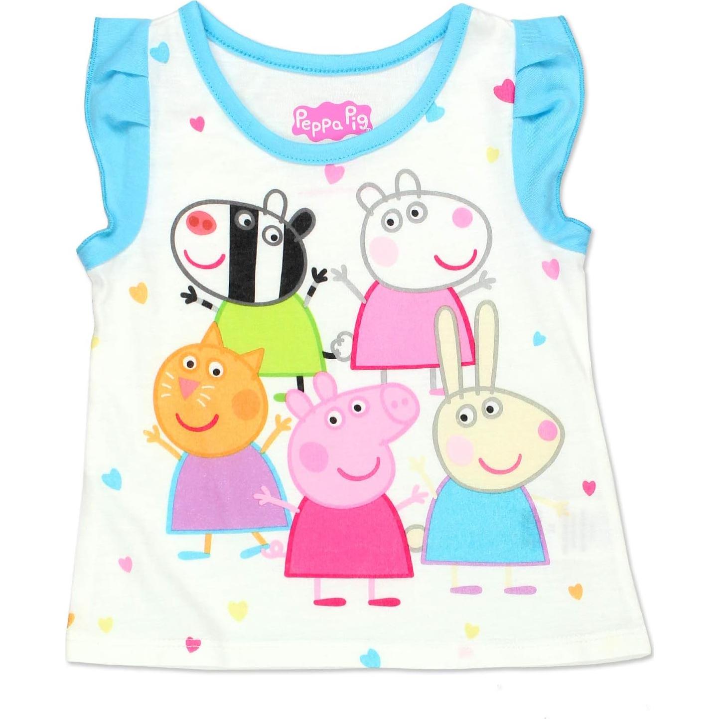 Pijamas Peppa Pig para Niñas 2 Piezas Manga Corta Azul