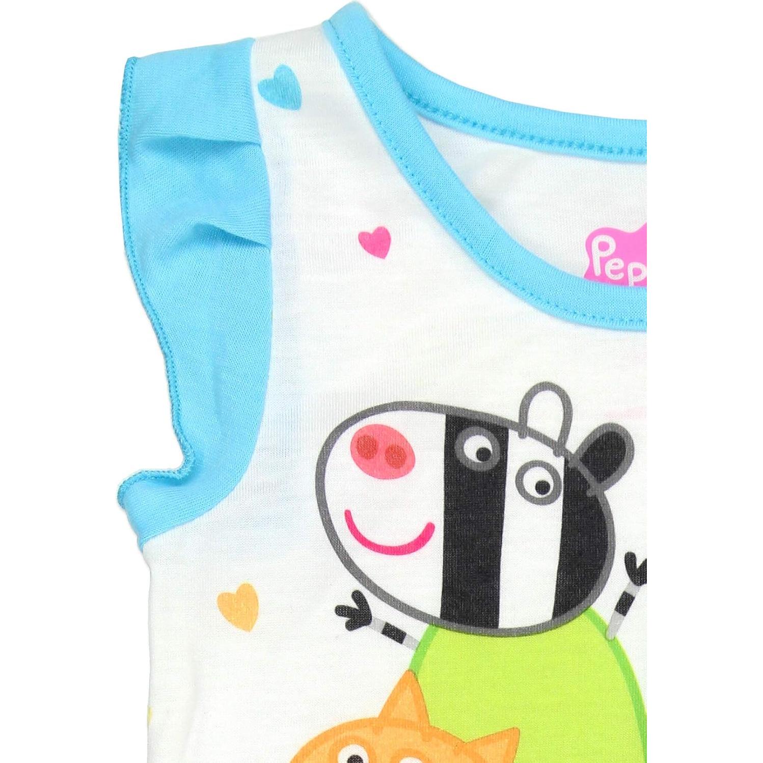 Pijamas Peppa Pig para Niñas 2 Piezas Manga Corta Azul