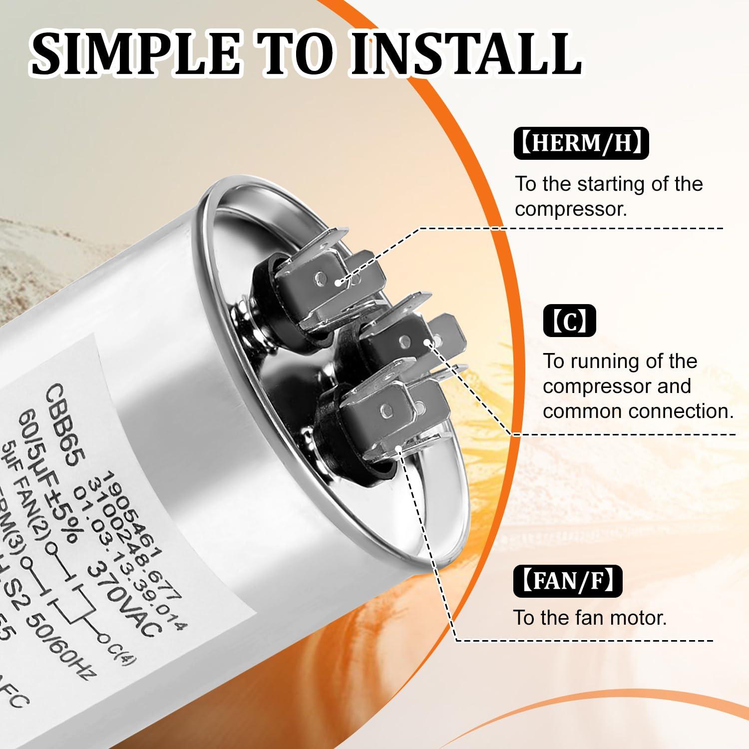 Capacitor de Motor Aire Acondicionado RV Dometic 3312195.000 60/5 MFD
