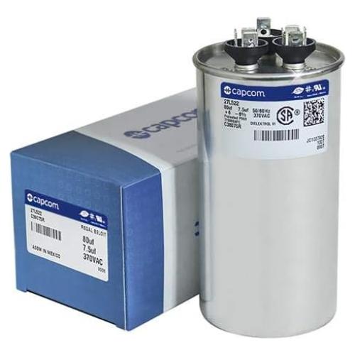 Capacitor Redondo GE Genteq 80 + 7.5 MFD 370V 27L522