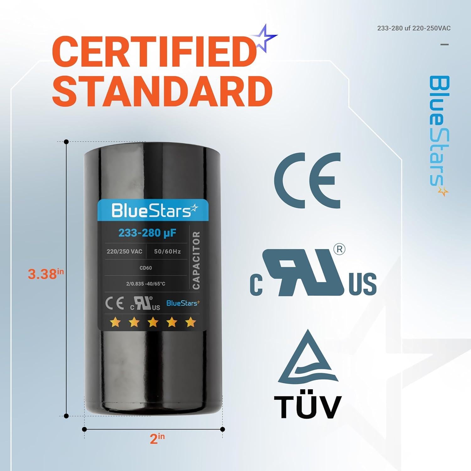 Capacitor de Arranque Redondo 233-280 uF 220-250V BlueStars