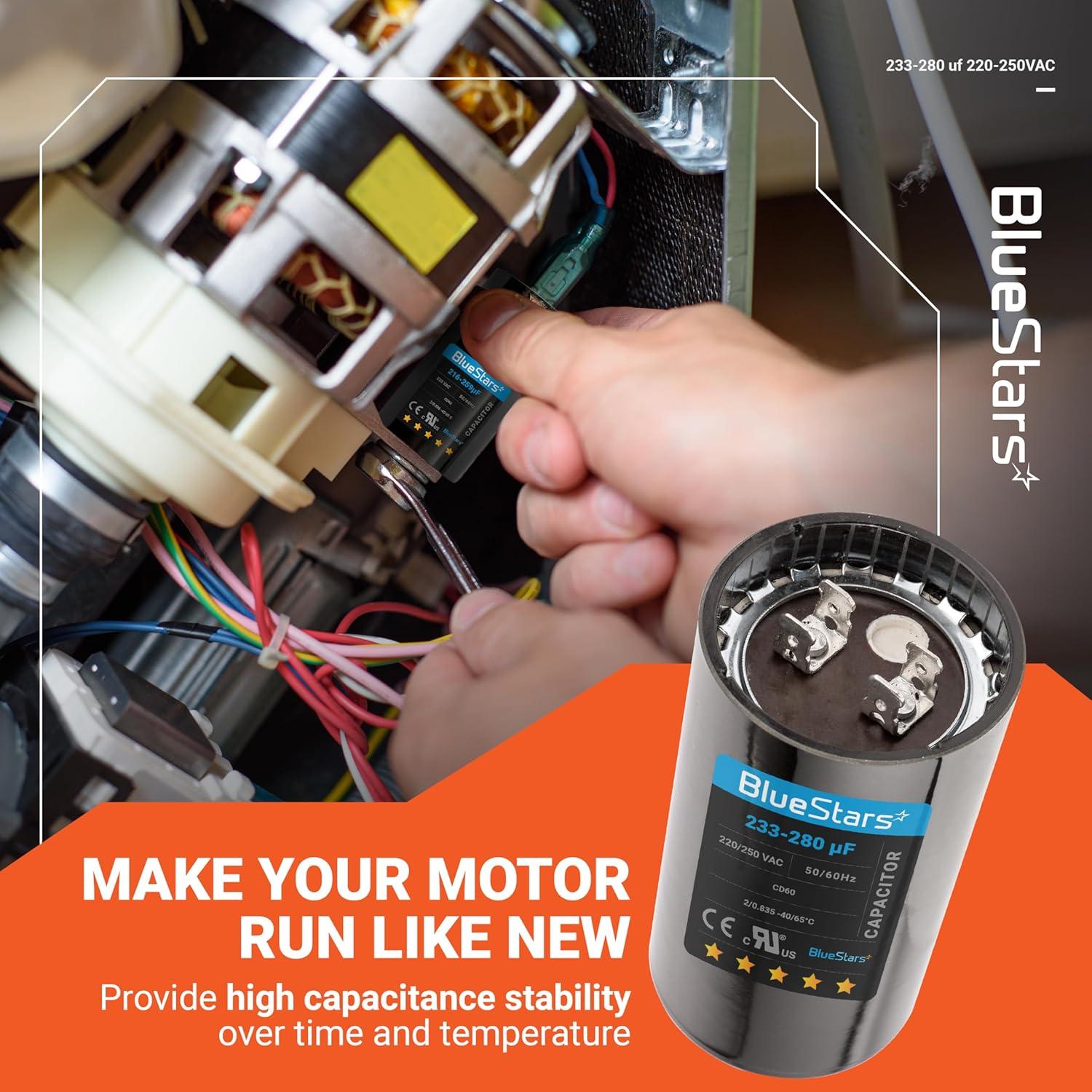 Capacitor de Arranque Redondo 233-280 uF 220-250V BlueStars