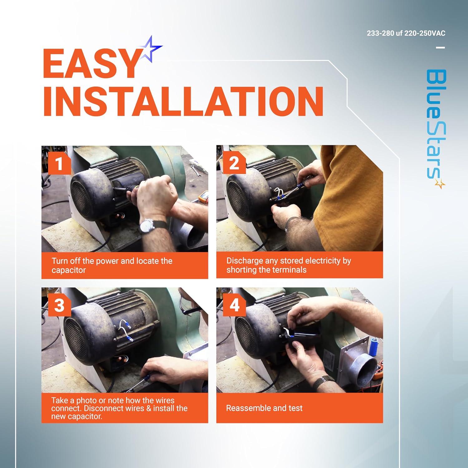 Capacitor de Arranque Redondo 233-280 uF 220-250V BlueStars