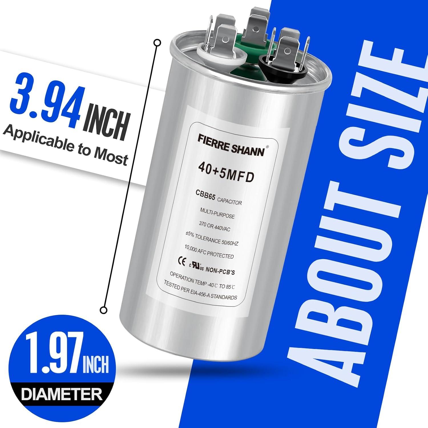 Capacitor de AC 40+5 uF CBB65 370/440V FIERRE SHANG