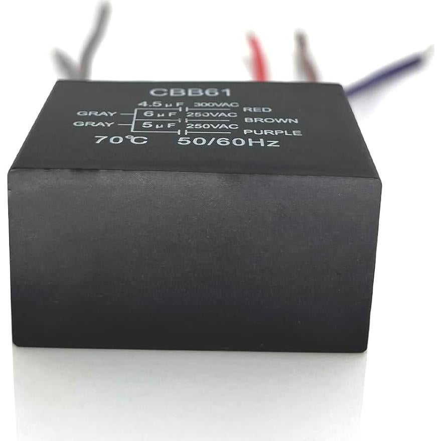 Capacitor de Ventilador YukiHalu CBB61 4.5uF 6uF 5 Hilos 250V