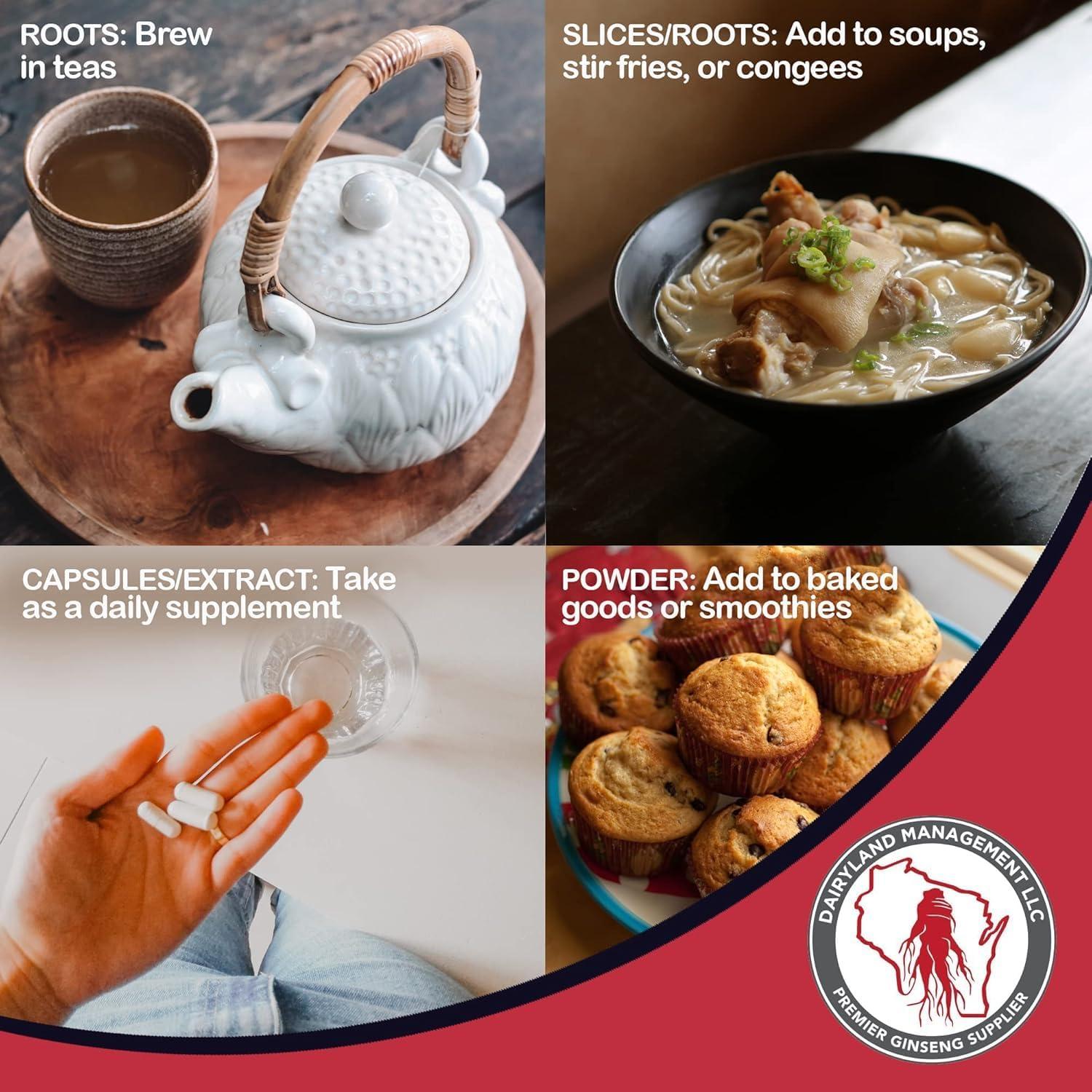 Raíces de Ginseng Americano Dairyland 113.4 g - No OGM, Libre de Gluten