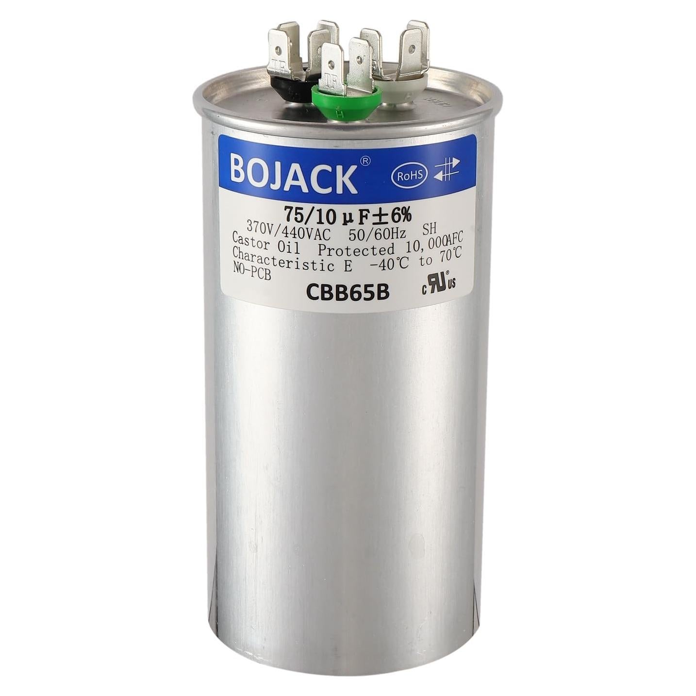 Capacitor de Arranque BOJACK CBB65 75+10uF 370/440VAC