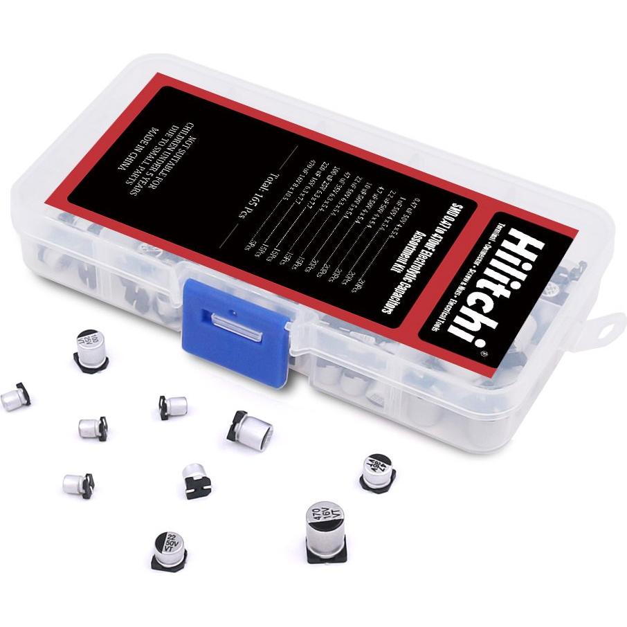 Kit de 165 Capacitores Electrolíticos SMD Hilitchi 0.47uF-470uF