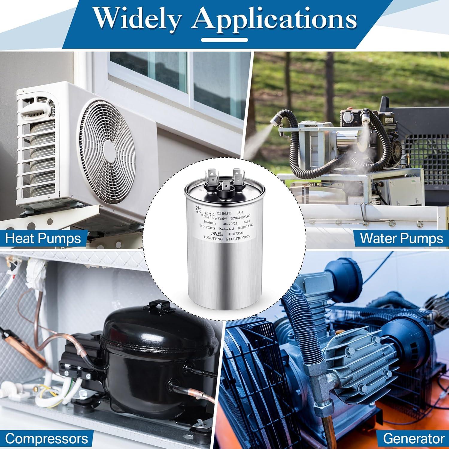 Capacitor Redondo Doble Función Umigy CBB65B 45+7.5 uF 370/440VAC