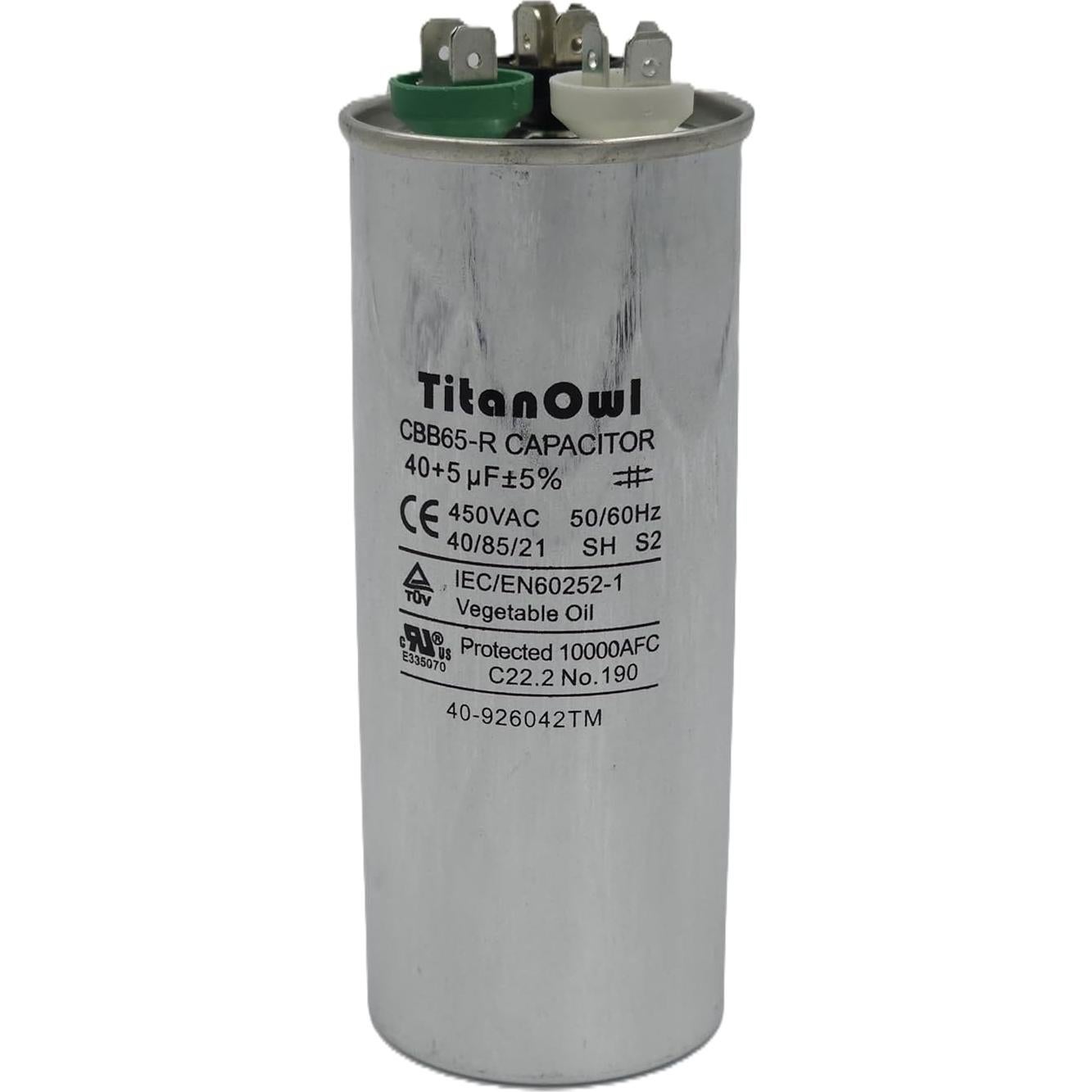 Capacitor de Arranque Doble TitanOwl 40+5 uF 370V CBB65