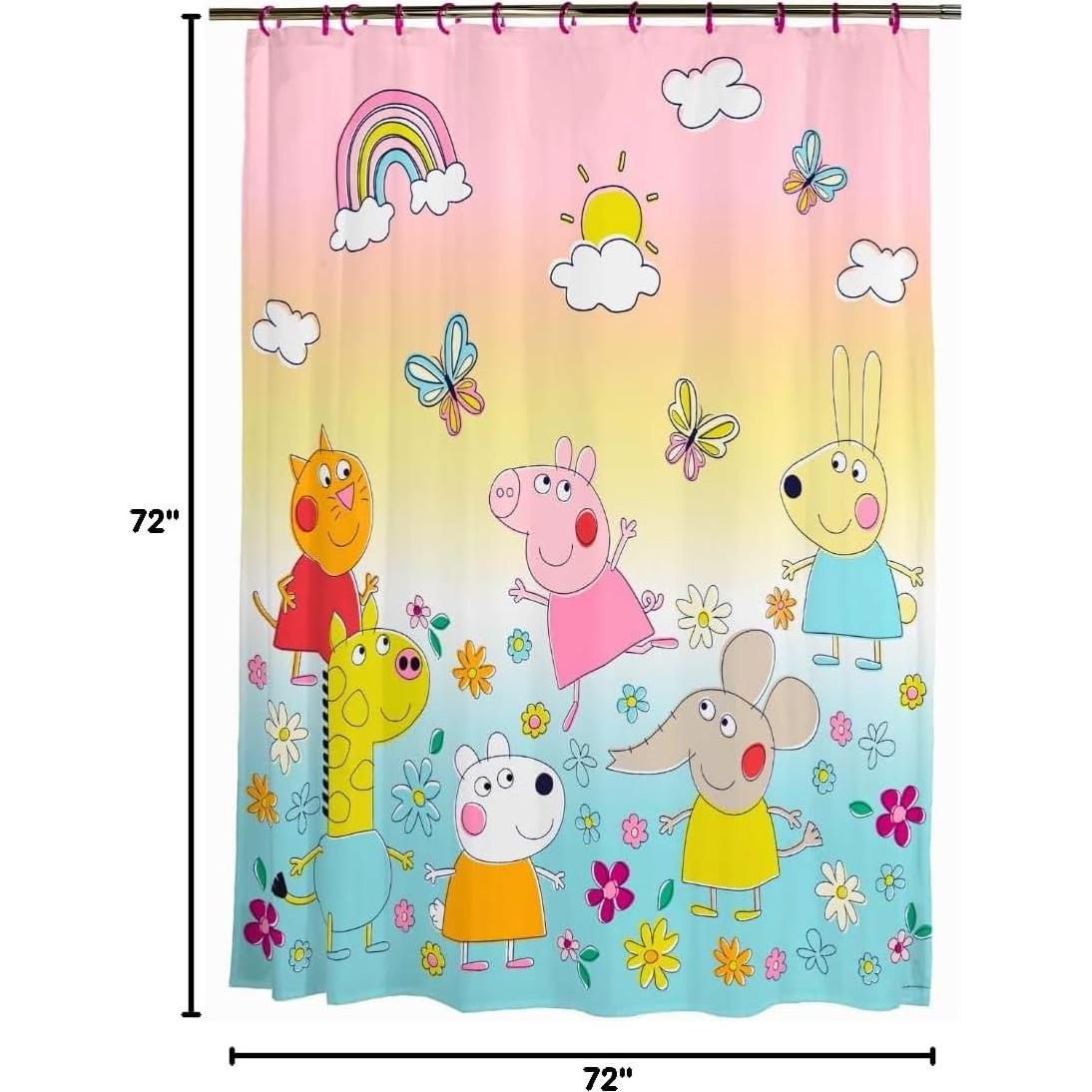 Juego de Cortina de Ducha Peppa Pig 13 Piezas Franco