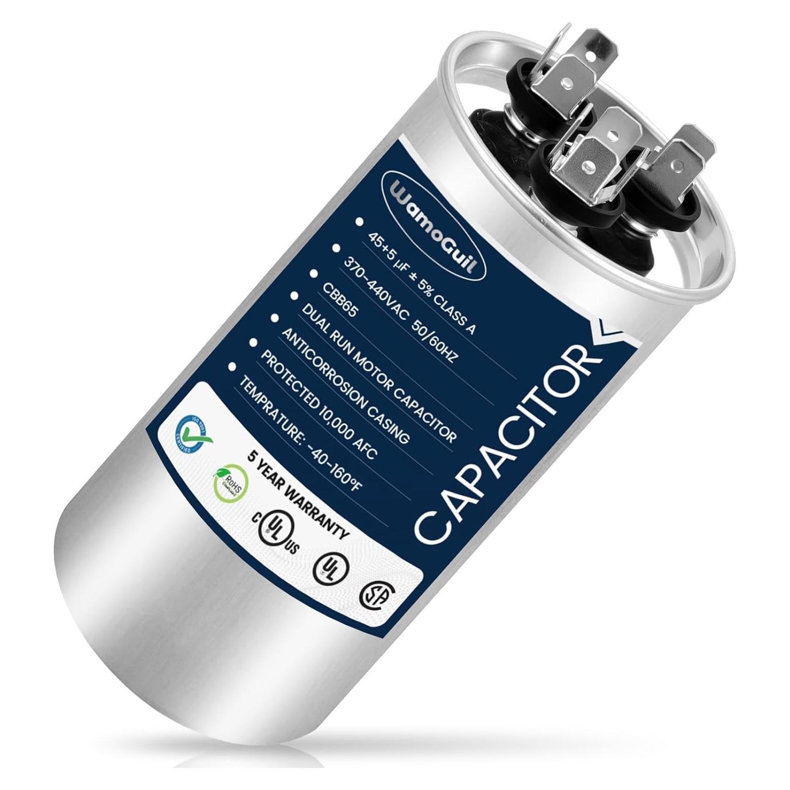 Condensador AC Doble Función Wamoguil CBB65 45/5 µF 440V