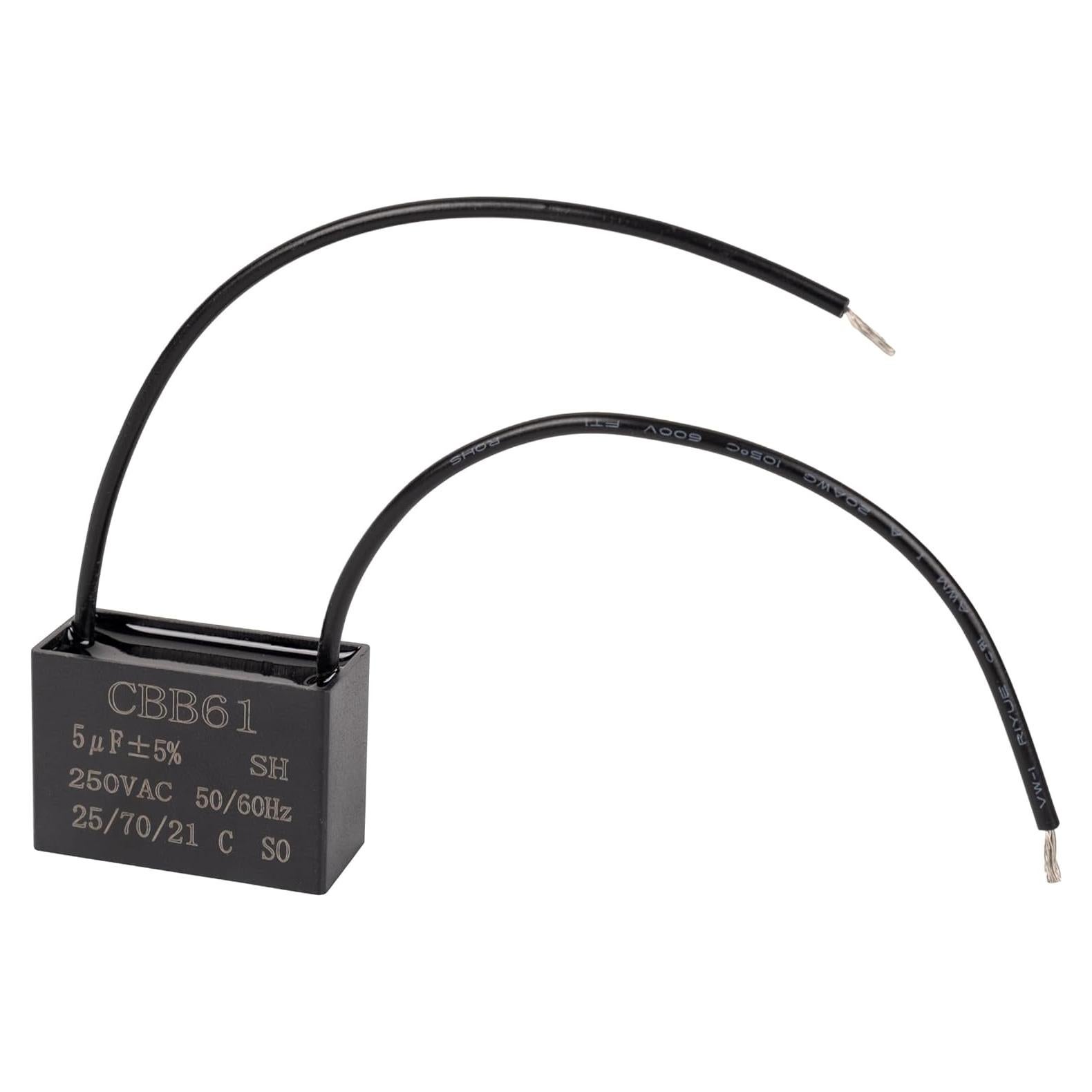 Capacitor de Ventilador de Techo BlueStars CBB61 5uF 250V 2 Hilos